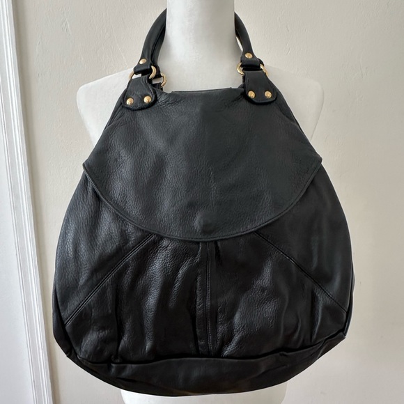 Foley + Corinna Black Leather Shoulder Bag - Picture 2 of 6